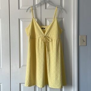 Wild Fable Yellow Eyelet Sleeveless Mini Dress
